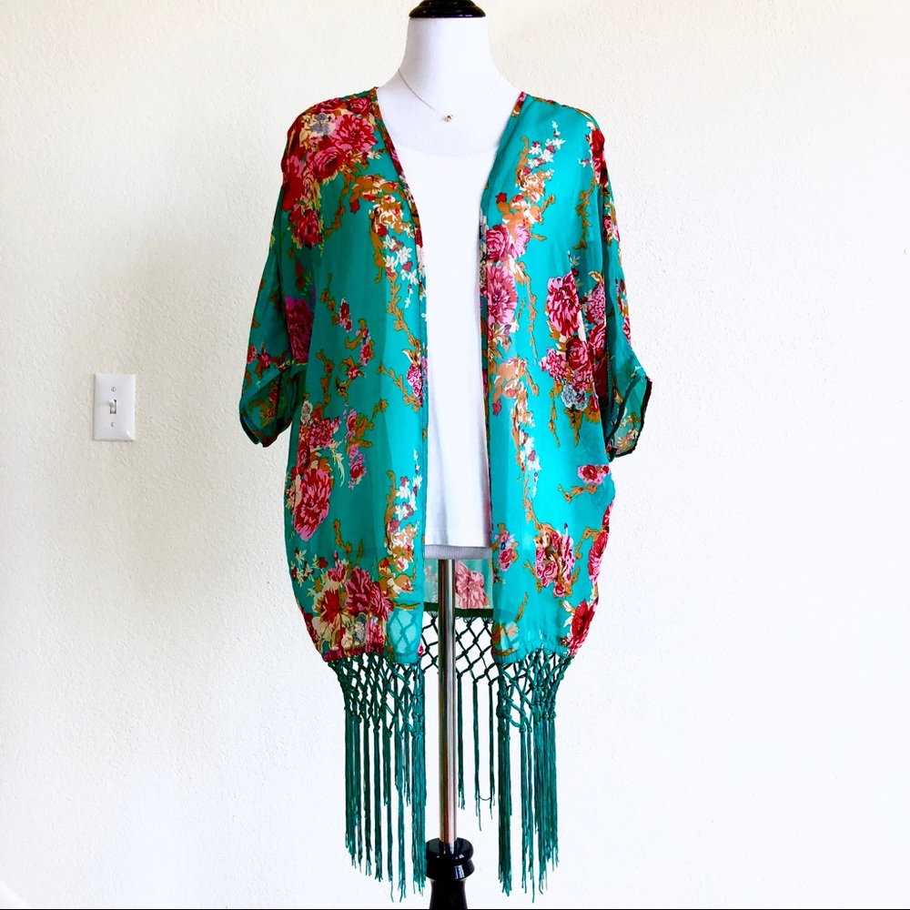 Last one! Teal Beach Cover-up Kimono